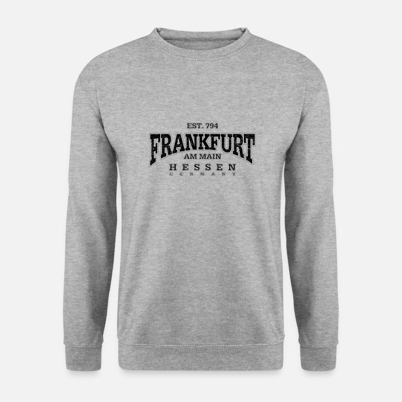 Frankfurt am Main (black oldstyle) - Unisex Pullover - Weißgrau meliert