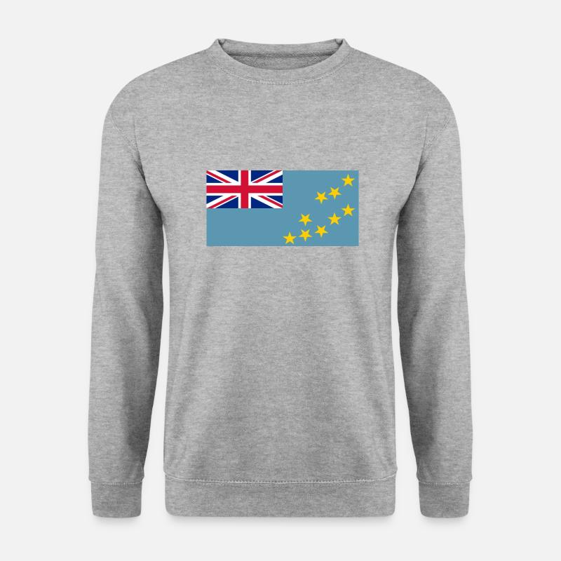 Tuvalu Flagg - Unisex Pullover - Weißgrau meliert