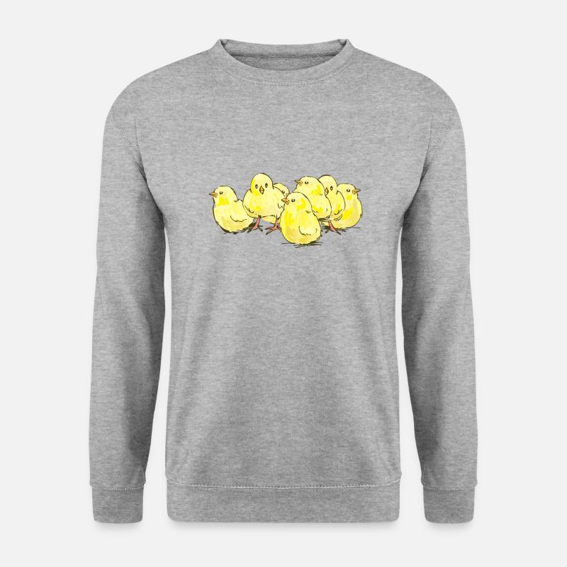 Küken - Unisex Pullover - Weißgrau meliert