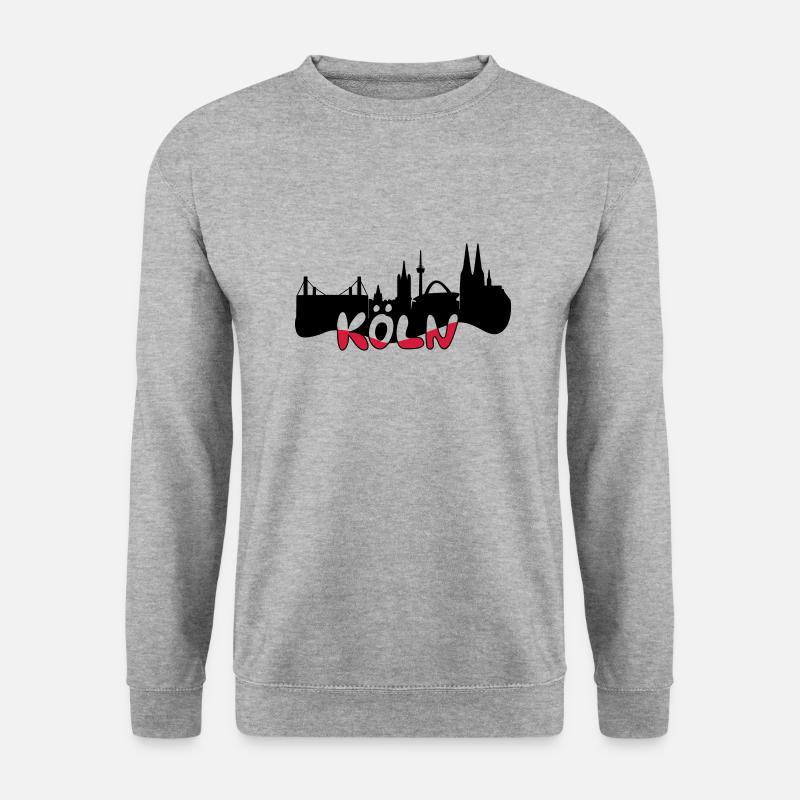 Skyline Köln - Unisex Pullover - Weißgrau meliert
