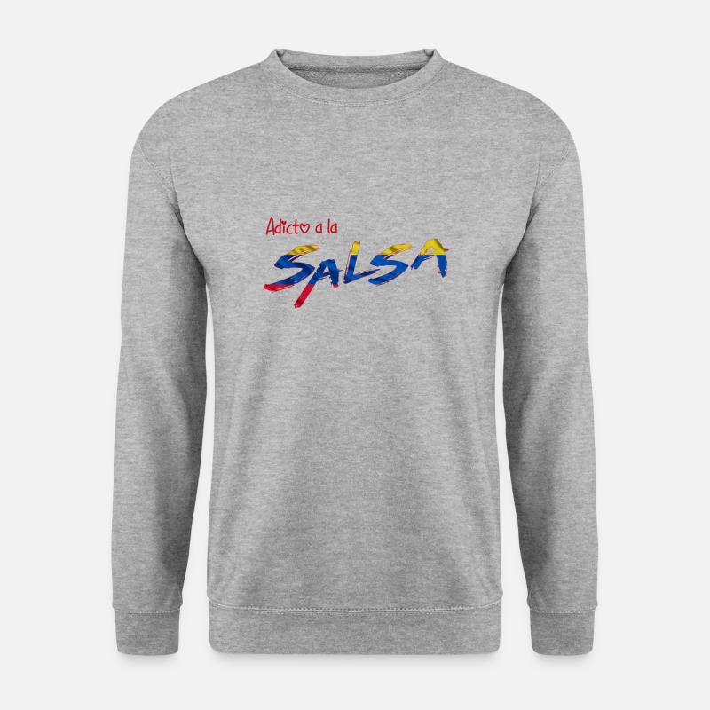 Adicto hat Salsa Kolumbien - Unisex Pullover - Weißgrau meliert