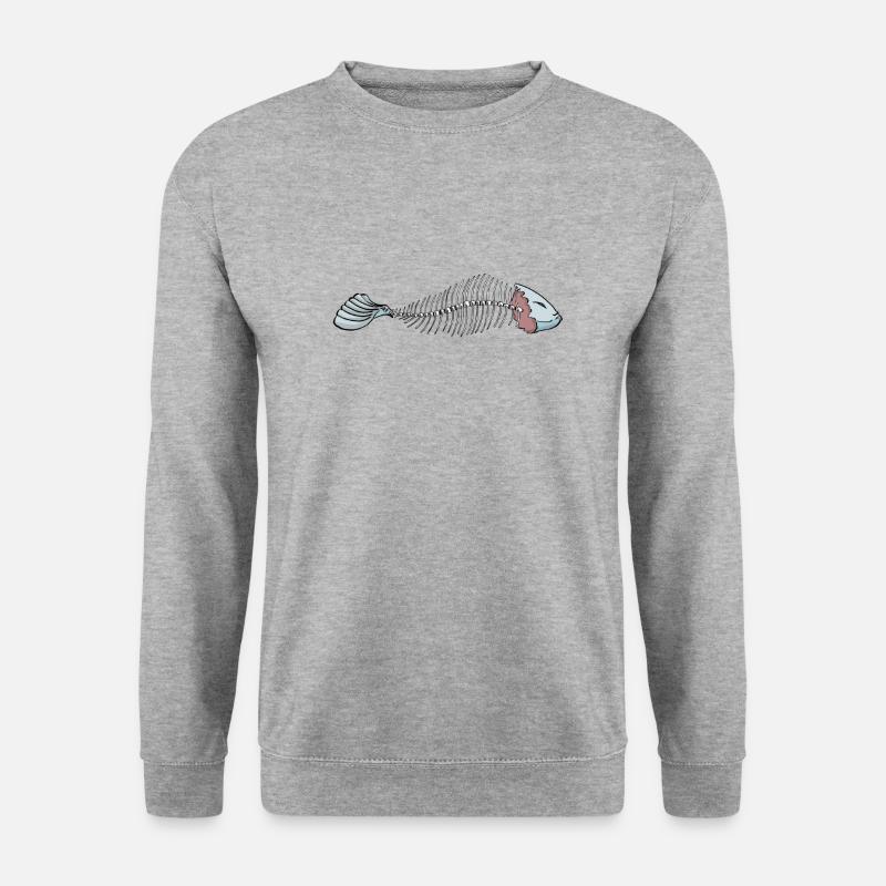 Fisch - Unisex Pullover - Weißgrau meliert