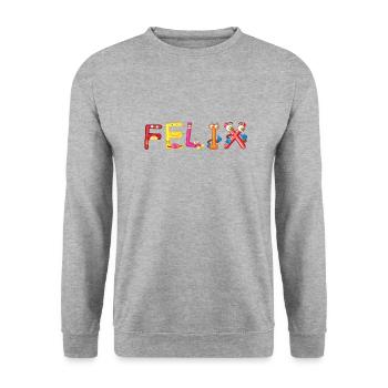 Felix - Unisex Pullover - Weißgrau meliert - Vorne - Alina (178cm) & Michal (187cm)