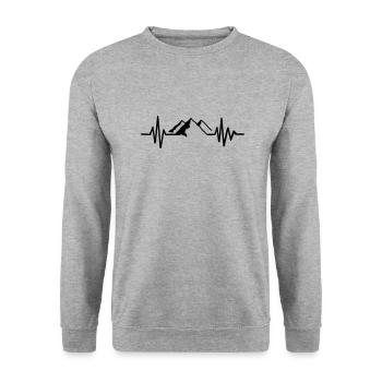 Mountain - Unisex Sweatshirt - salt & pepper - Front - Alina (178cm) & Michal (187cm)