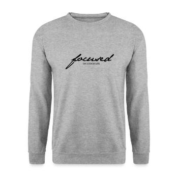 Motivation durch Fokussierung und Konzentration - Unisex Pullover - Weißgrau meliert - Vorne - Alina (178cm) & Michal (187cm)