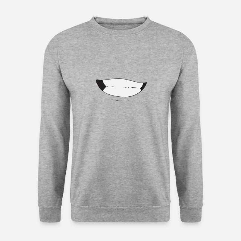 lustiges Manga Mund lachen - Unisex Pullover - Weißgrau meliert