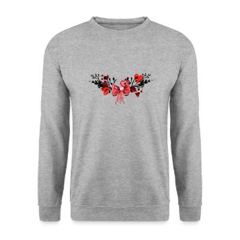 love - Unisex Pullover - Weißgrau meliert - Vorne - Alina (178cm) & Michal (187cm)