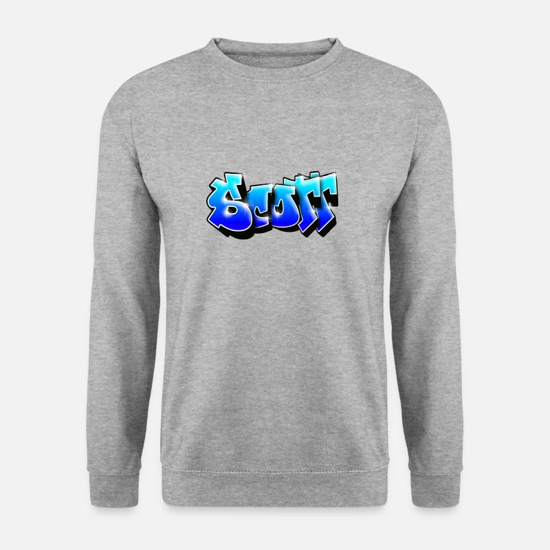 SCOTT graffiti name - Unisex Pullover - Weißgrau meliert
