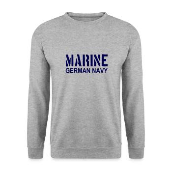Marine - German Navy - Militär - Seefahrt Schiffe - Unisex Pullover - Weißgrau meliert - Vorne - Alina (178cm) & Michal (187cm)