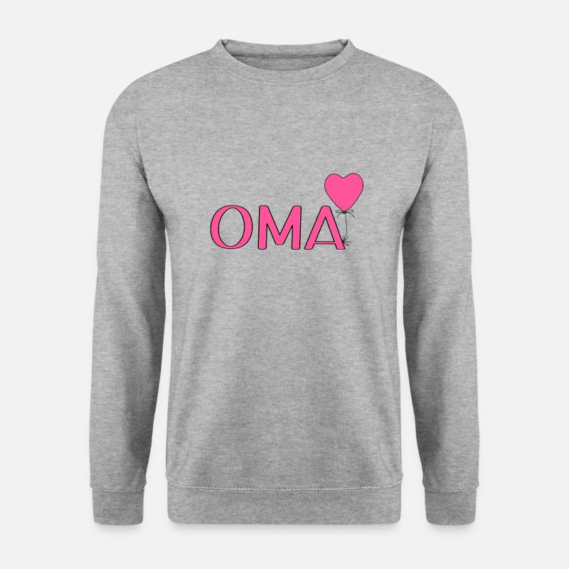 Oma Luftballon Herz - Unisex Pullover - Weißgrau meliert