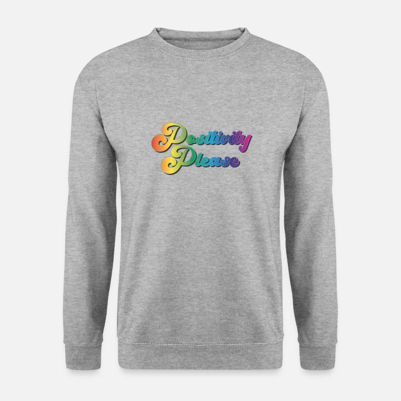 Positivity Please - Unisex Pullover - Weißgrau meliert