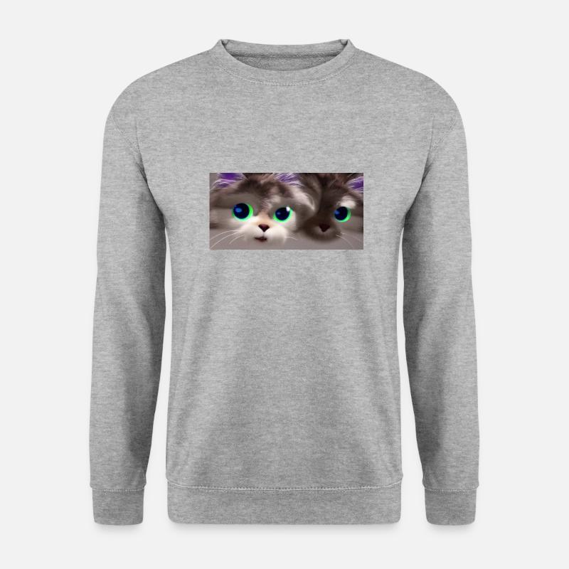 Hi Cat - Unisex Pullover - Weißgrau meliert