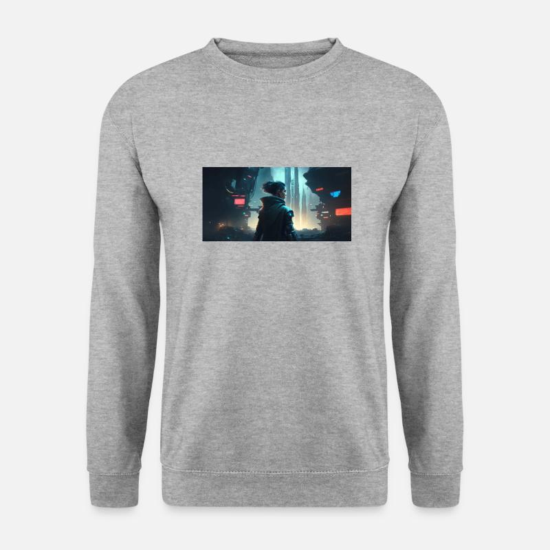 Frau der Zukunft - Unisex Pullover - Weißgrau meliert