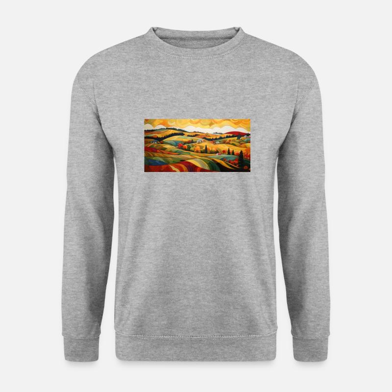 Sanfte Hügel - Unisex Pullover - Weißgrau meliert