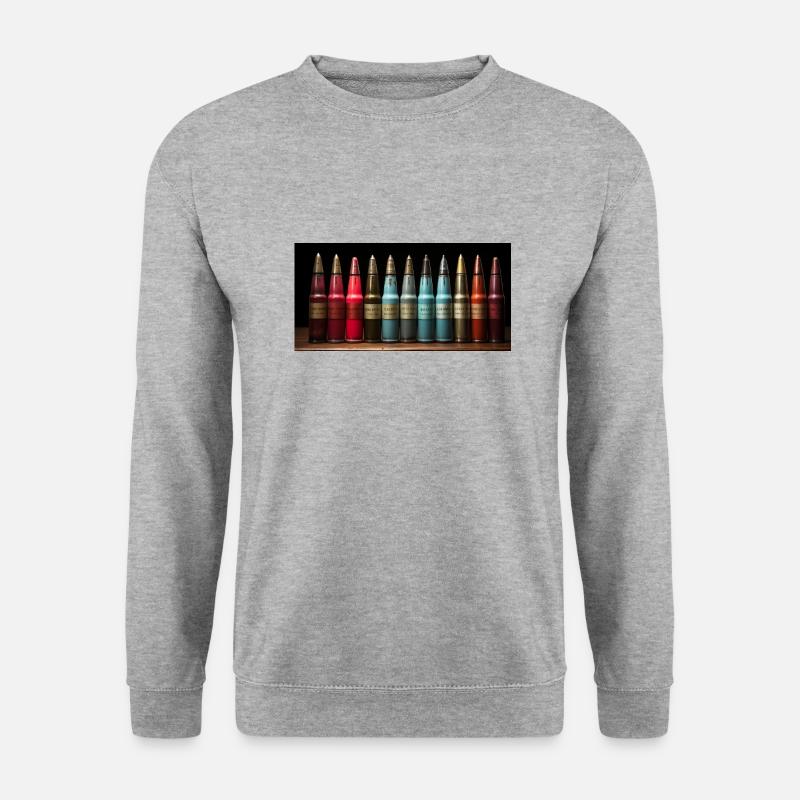 Farb Patronen - Unisex Pullover - Weißgrau meliert