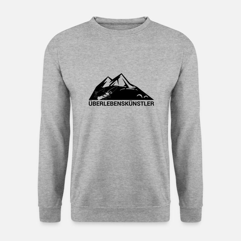 Survival-Ready #Überlebenskünstler - Unisex Pullover - Weißgrau meliert