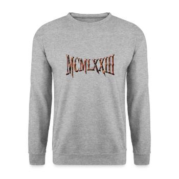 MCMLXXIII 1973 50th Birthday B-Day Birthday Gift - Unisex Sweatshirt - salt & pepper - Front - Alina (178cm) & Michal (187cm)