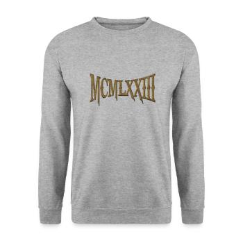 MCMLXXIII 1973 50th Birthday B-Day Birthday Gift - Unisex Sweatshirt - salt & pepper - Front - Alina (178cm) & Michal (187cm)