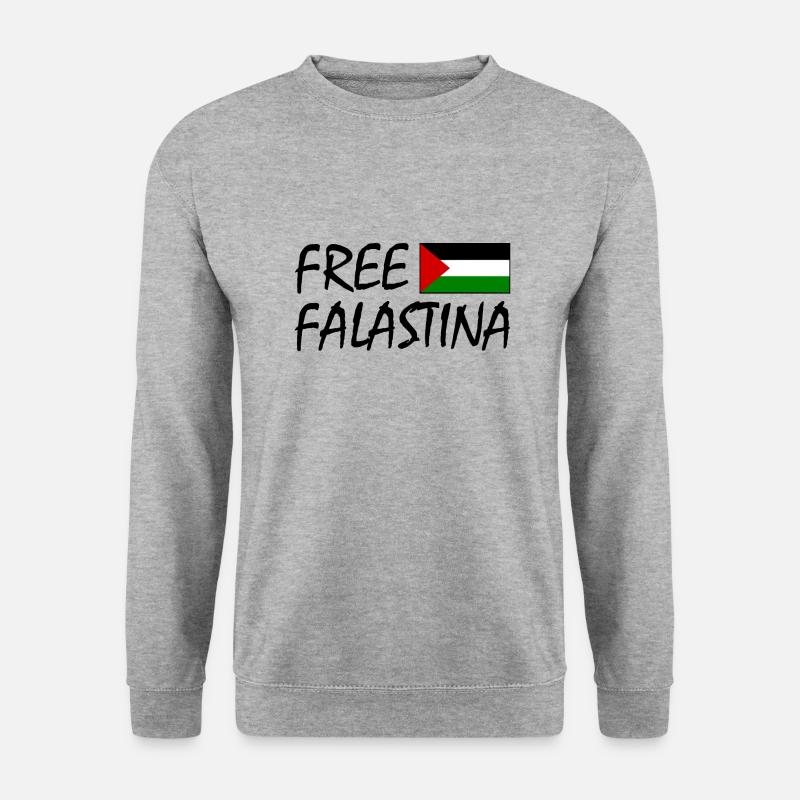 Free palestine - Unisex Pullover - Weißgrau meliert