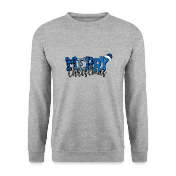 Weihnachten Weihnachtsmann Weihnachtsmann ungezogene Feiertage Winter - Unisex Pullover - Weißgrau meliert - Vorne - Alina (178cm) & Michal (187cm)