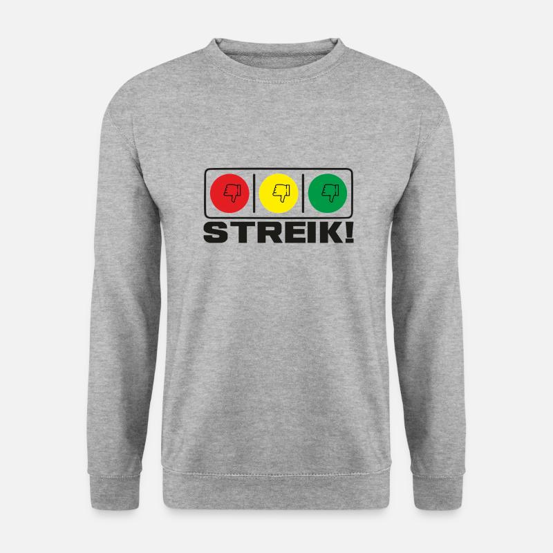 Streik Ampel Protest - Unisex Pullover - Weißgrau meliert