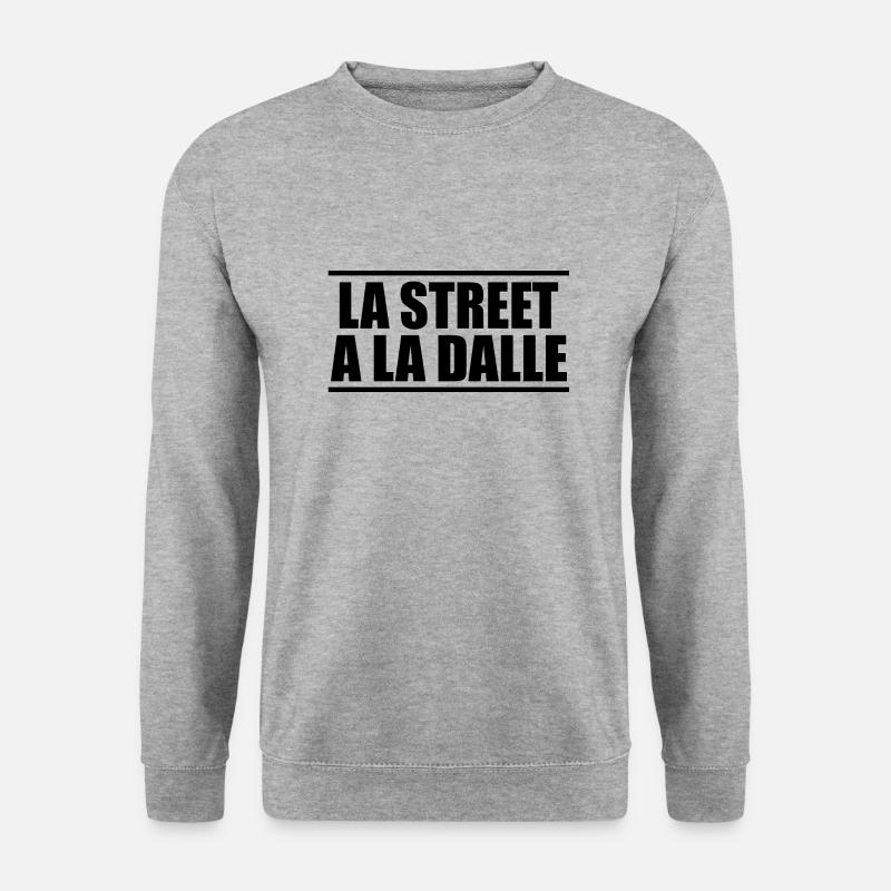 Die Straße hat die Platte - Unisex Pullover - Weißgrau meliert