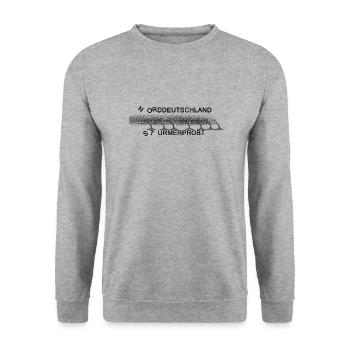 Sturmerprobt - Unisex Pullover - Weißgrau meliert - Vorne - Alina (178cm) & Michal (187cm)