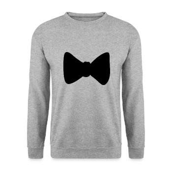 bow symbol clothing shape - Unisex Sweatshirt - salt & pepper - Front - Alina (178cm) & Michal (187cm)