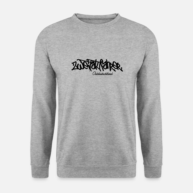Zweitaktfahrer // Schriftzug - Unisex Pullover - Weißgrau meliert