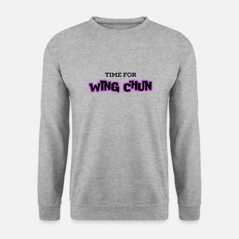 time for WING CHUN - Unisex Pullover - Weißgrau meliert