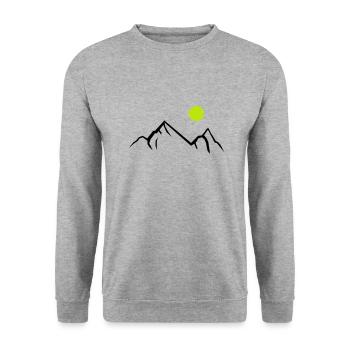 Mountains 01 - Unisex Sweatshirt - salt & pepper - Front - Alina (178cm) & Michal (187cm)