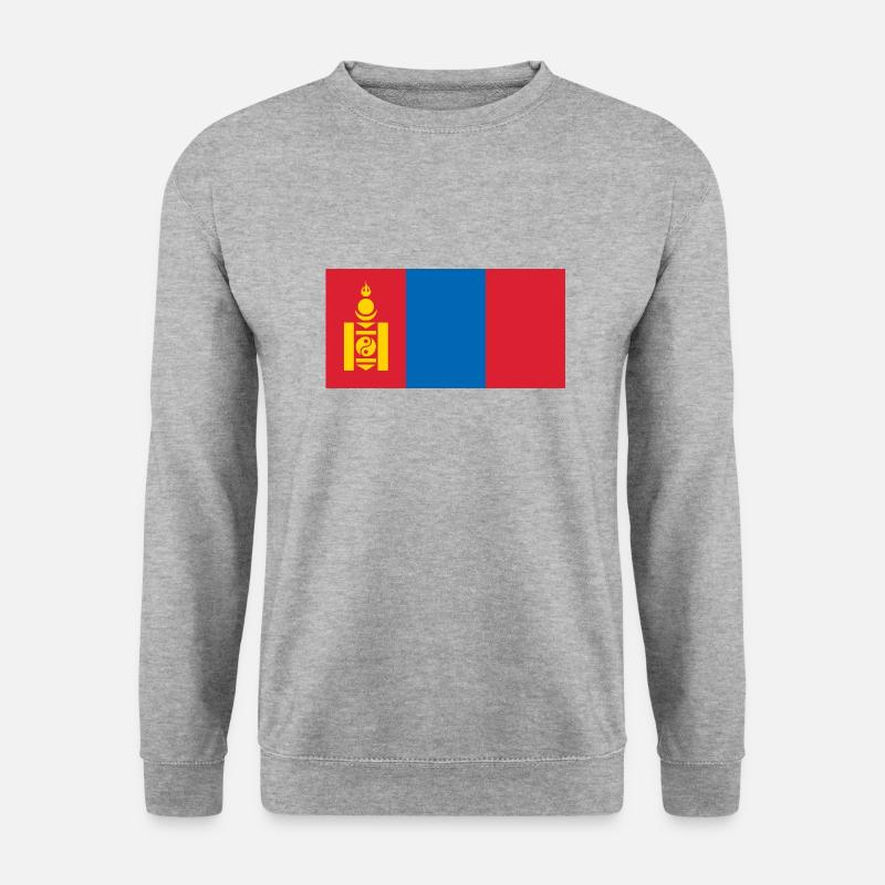 Mongolei - Unisex Pullover - Weißgrau meliert