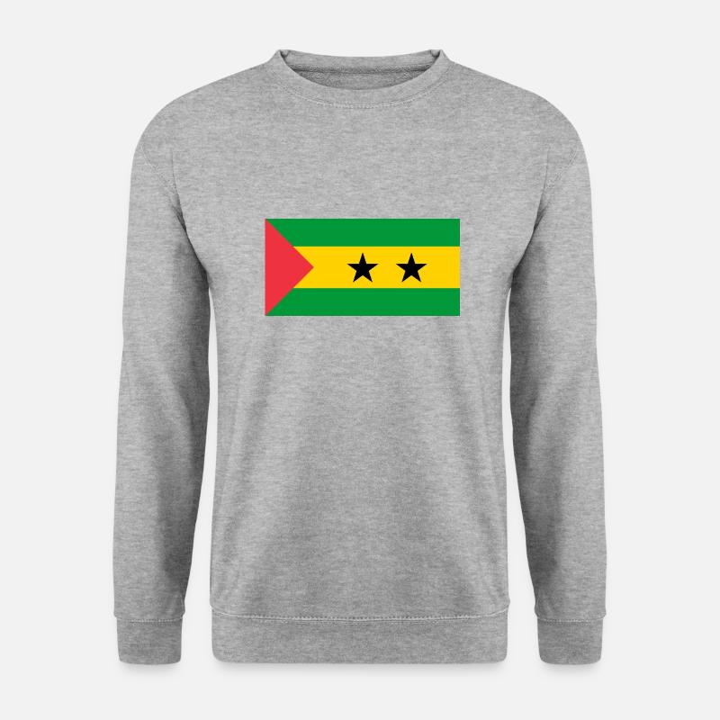 São Tomé und Príncipe - Unisex Pullover - Weißgrau meliert