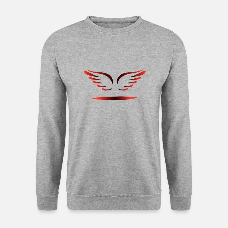 ENGELSFLÜGEL - Unisex Pullover - Weißgrau meliert