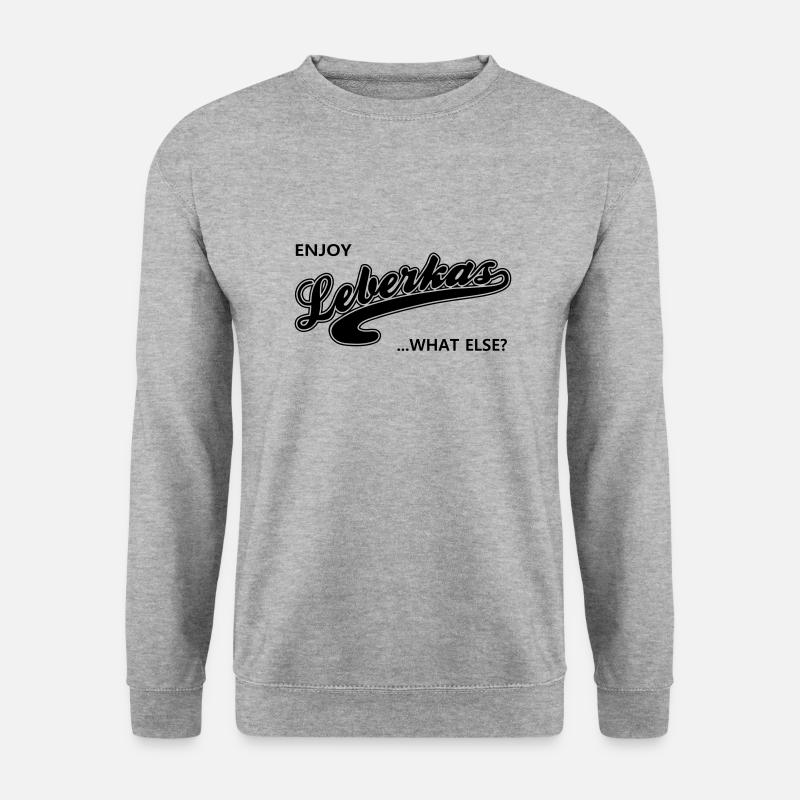 Enjoy Leberkas - Unisex Pullover - Weißgrau meliert