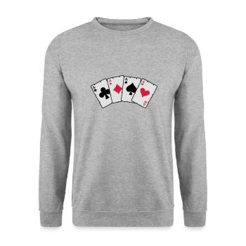 cards_3c2 - Unisex Sweatshirt - salt & pepper - Front - Alina (178cm) & Michal (187cm)