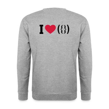 Porn - Vagina - Unisex Pullover - Weißgrau meliert - Hinten - Michal (187cm)