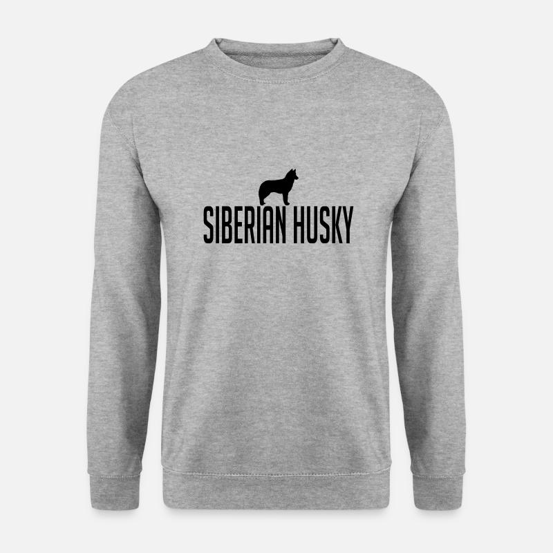 SIBERIAN HUSKY Hunderasse Hund Hunde Wilsigns - Unisex Pullover - Weißgrau meliert
