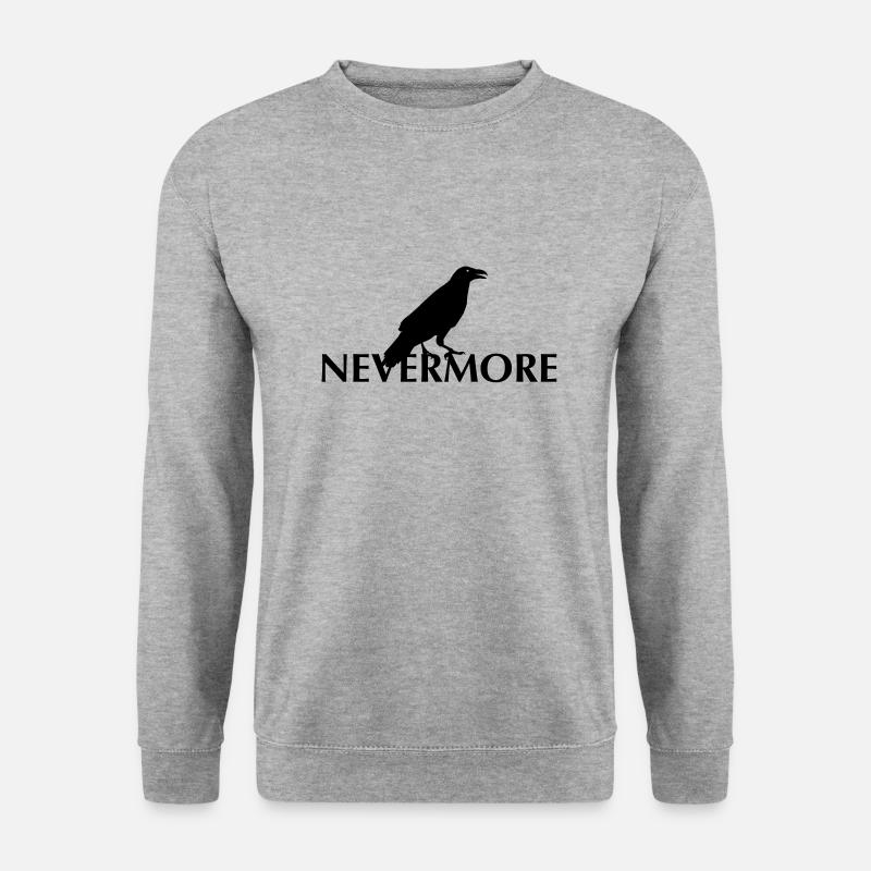 Nevermore-2 - Unisex Pullover - Weißgrau meliert
