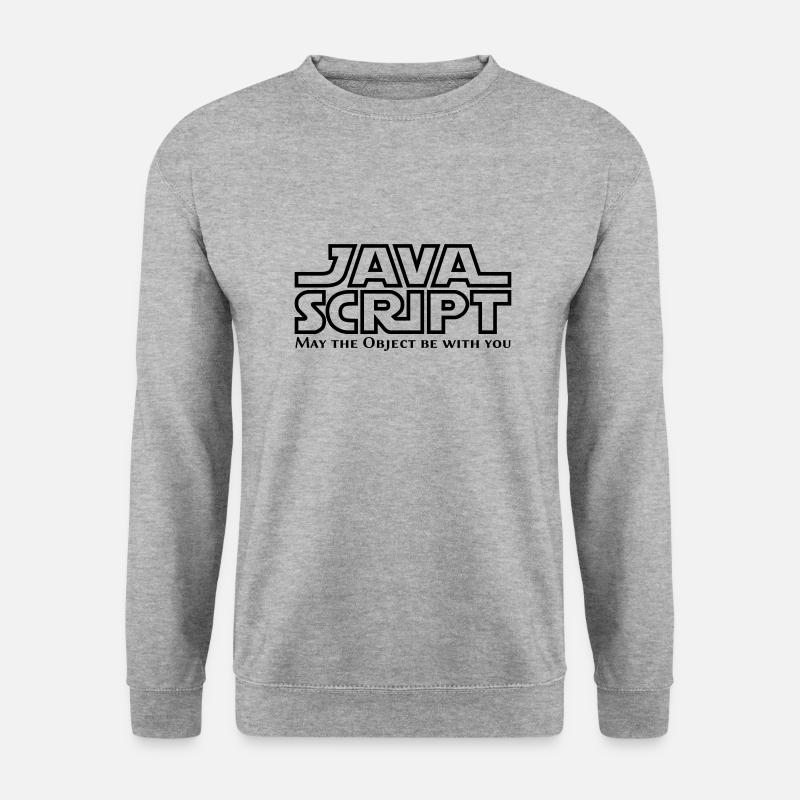 JavaScript - May the Objet be with you - Unisex Pullover - Weißgrau meliert