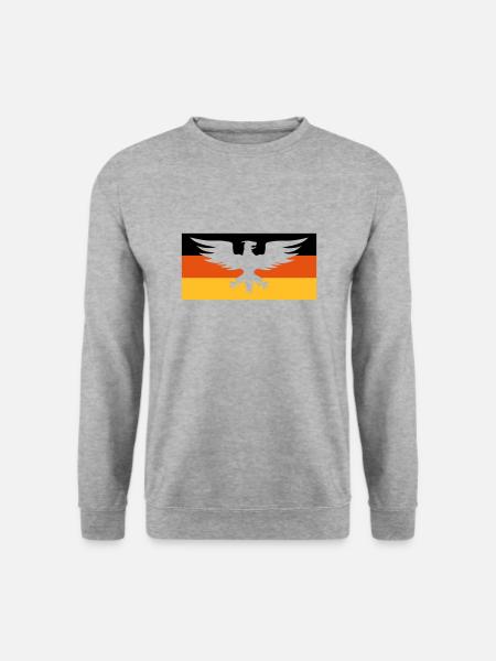 Flagge Deutschland mit Adler - Unisex Pullover - Weißgrau meliert