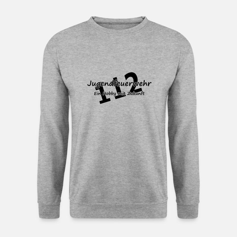 Jugendfeuerwehr, Hobby mit Zukunft - Unisex Pullover - Weißgrau meliert