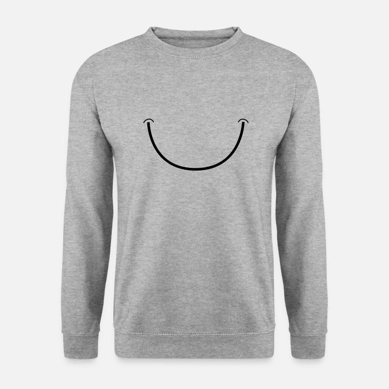 Lächeln - Unisex Pullover - Weißgrau meliert
