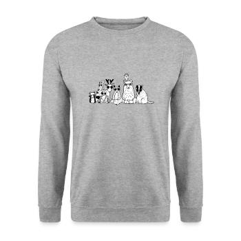 Des animaux cool de la forêt - Sweat-shirt Unisexe - gris chiné - Devant - Alina (178cm) & Michal (187cm)