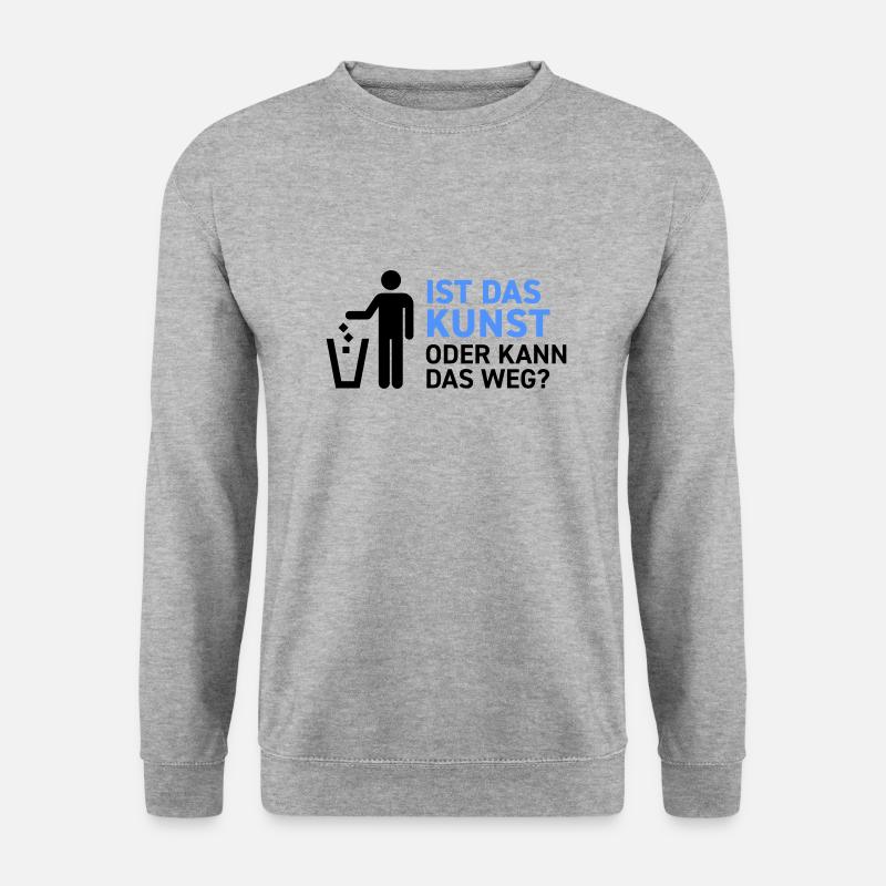 Ist das Kunst oder kann das weg? Museum Maler Müll - Unisex Pullover - Weißgrau meliert