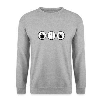 Café Restaurtants Bar Pub | Logo Food Drink - Unisex Sweatshirt - salt & pepper - Front - Alina (178cm) & Michal (187cm)