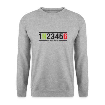 Motorcycle Gears 1N23456 One Down-Five Up - Unisex Sweatshirt - salt & pepper - Front - Alina (178cm) & Michal (187cm)