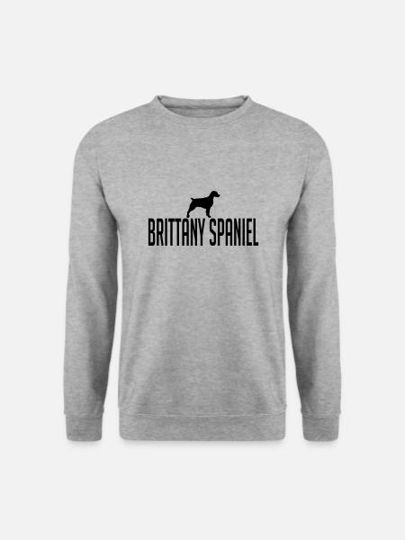 BRITTANY SPANIEL Hunderasse Hunde Hund Wilsigns - Unisex Pullover - Weißgrau meliert