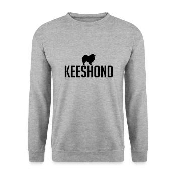 KEESHOND Dogs Dogs Dog Wilsigns - Unisex Sweatshirt - salt & pepper - Front - Alina (178cm) & Michal (187cm)