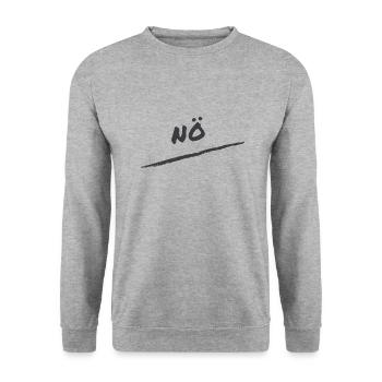 nö T-shirt Geschenk für Männer, Frauen und Kinder - Unisex Pullover - Weißgrau meliert - Vorne - Alina (178cm) & Michal (187cm)